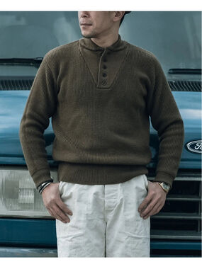 US Army High Neck Wool Sweater - Olive Bronson Mfg. 36 USA SHIP